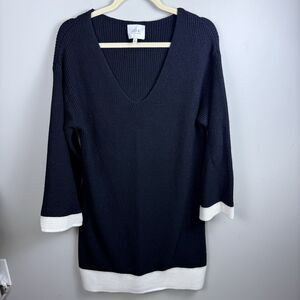 J.O.A Just One Answer Sweater Dress Size Medium Black Cream Long Sleeve